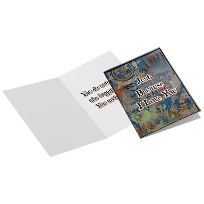 Because I Love You Grateful Greeting Card Motivational Letter Gift