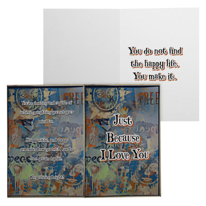 Because I Love You Grateful Greeting Card Motivational Letter Gift
