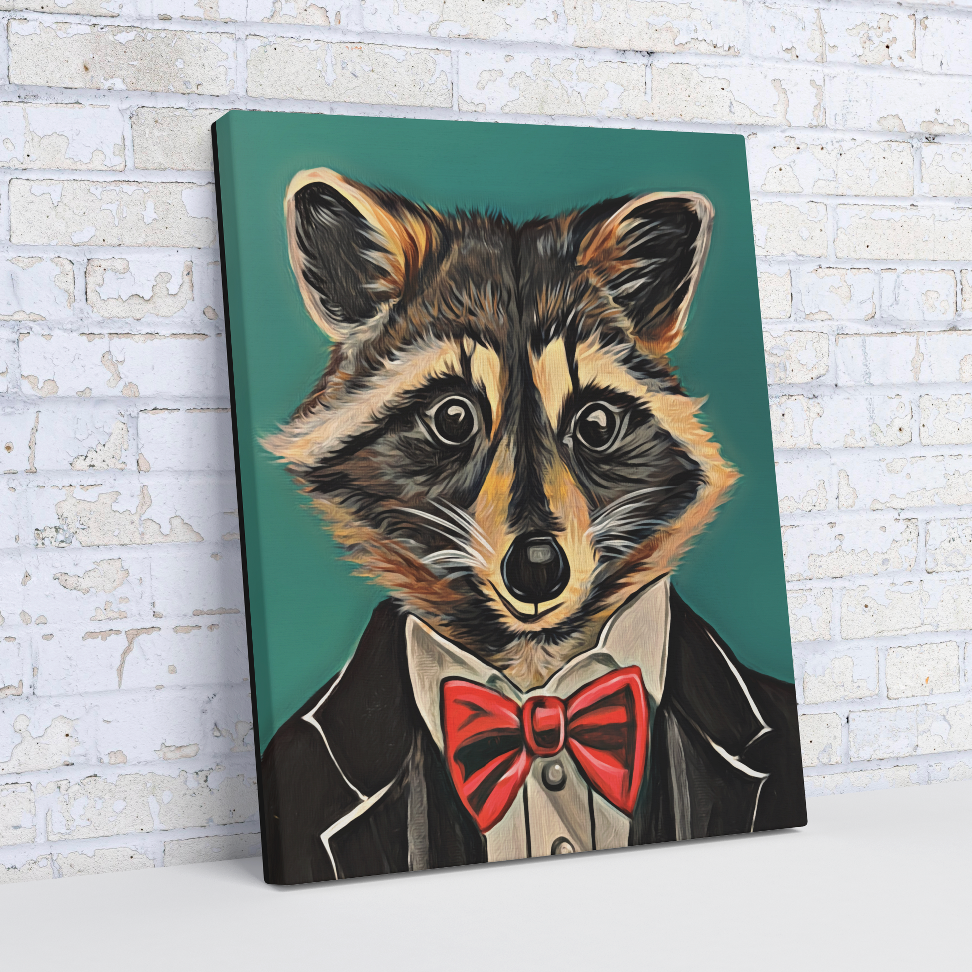 Classy_Bandit_Raccoon_Painting_Wrapped_V_Angle_Wall_Mockup.png
