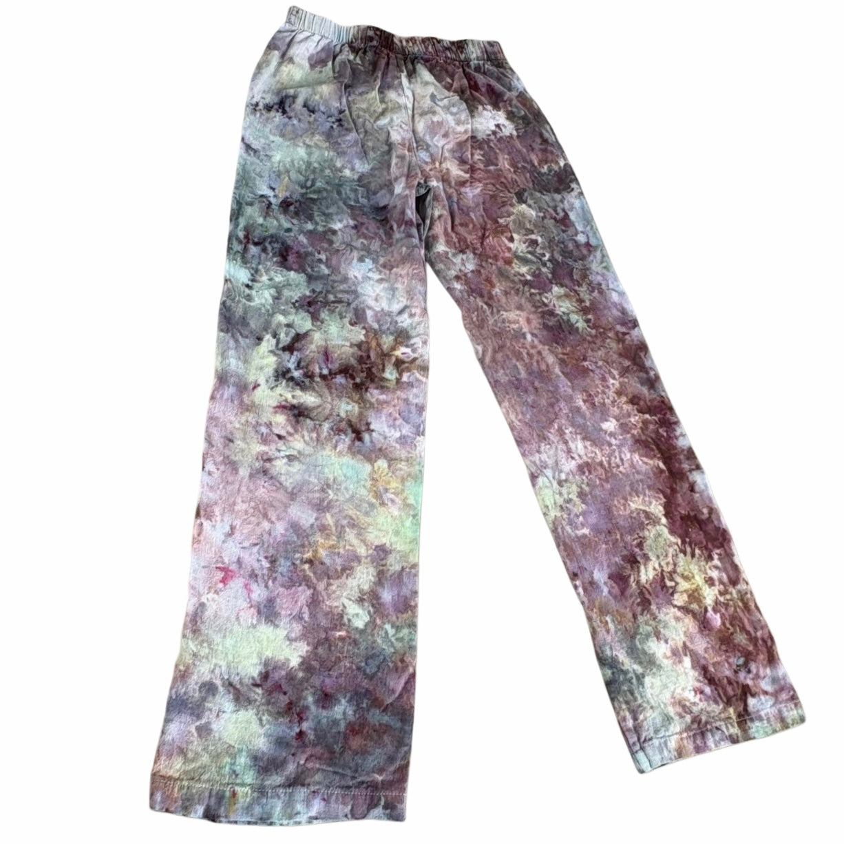 Neutral Ice Dyed Linen Straight Leg Pants