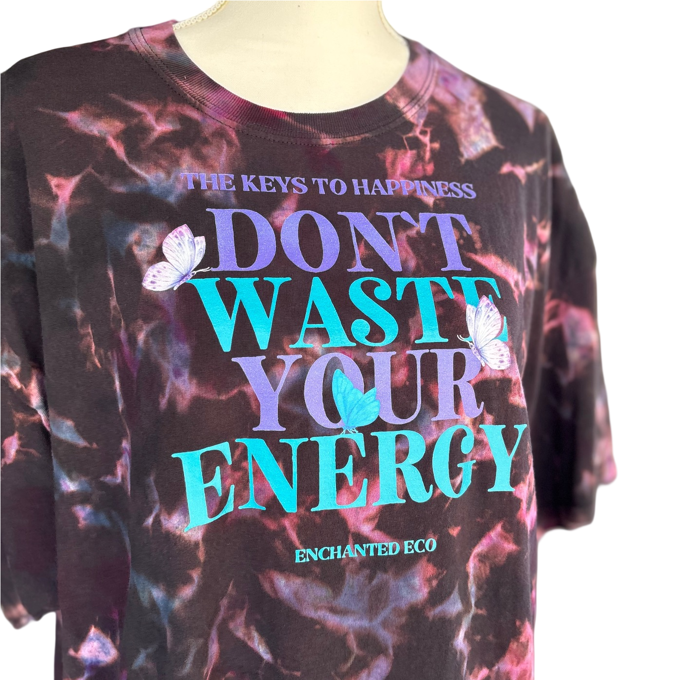 "Don't Waste Your Energy" Reverse Tie Dyed Shirt 2XL Unisex