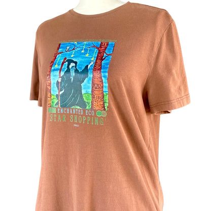 Wizard Star Shopping Light Brown T-Shirt Medium