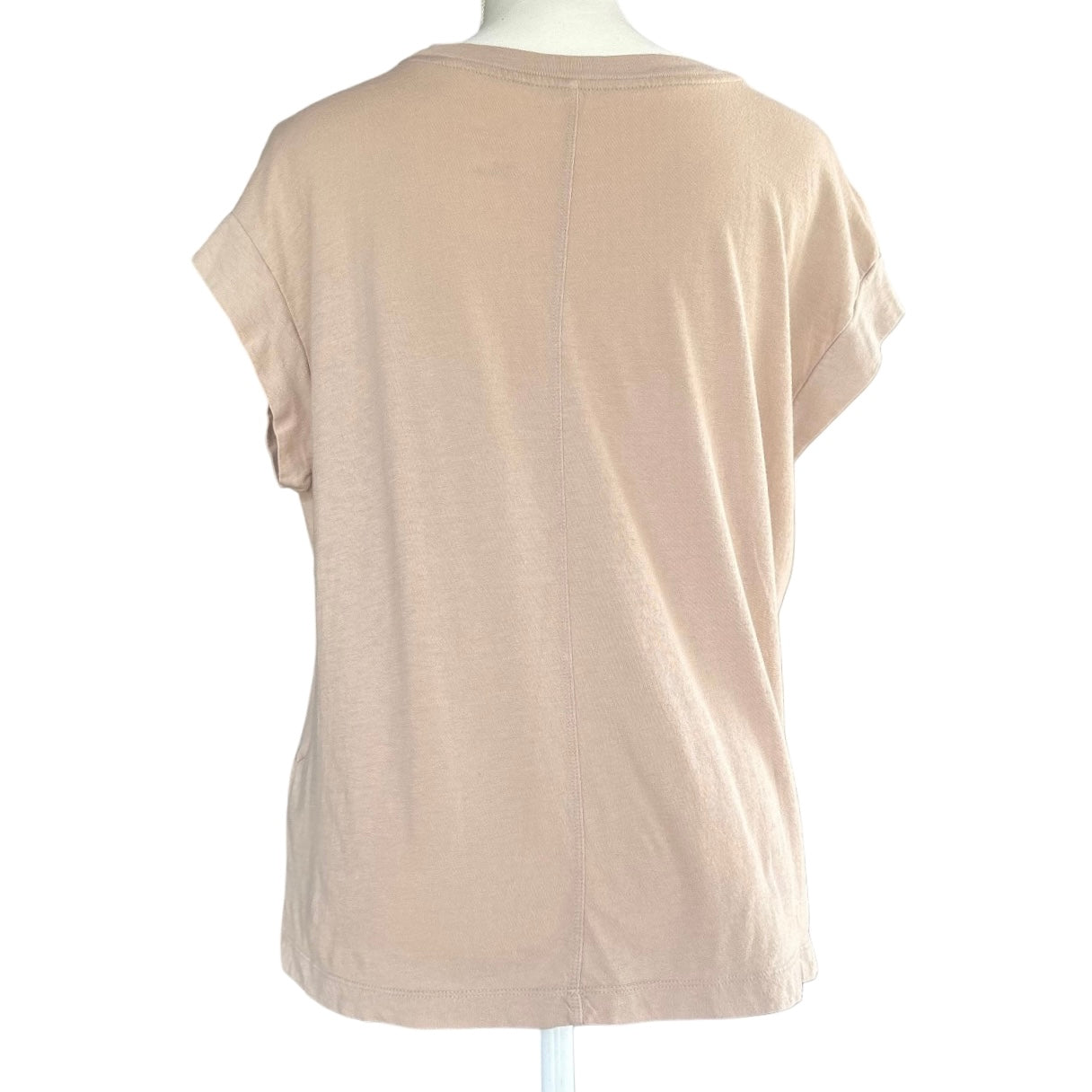 "Classy Bandit" Beige Cropped Sleeve Womens' Tee Medium
