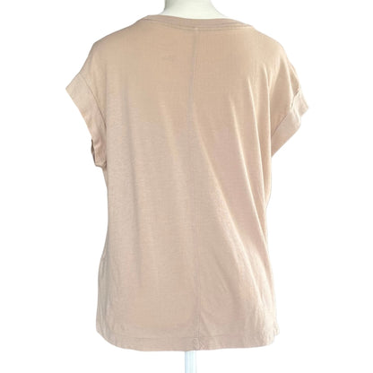 "Classy Bandit" Beige Cropped Sleeve Womens' Tee Medium