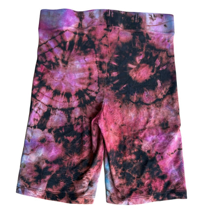 Black Geode Biker Shorts Reverse Ice Tie Dyed Small