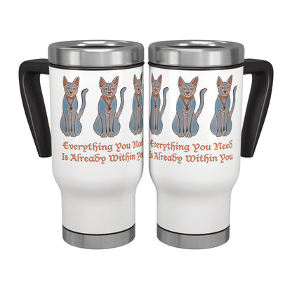 Egyptian Cat Inspirational Self Motivating Travel Mug  ' Stanley '