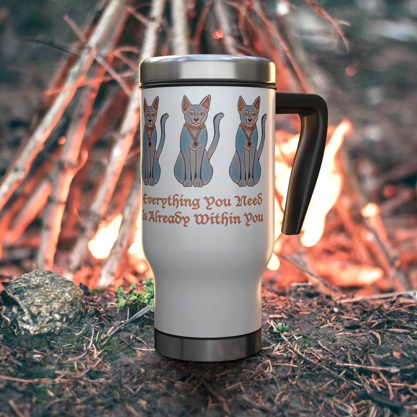 Egyptian Cat Inspirational Self Motivating Travel Mug  ' Stanley '