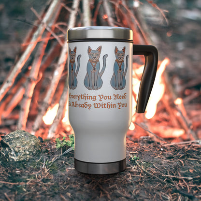 Egyptian Cat Inspirational Self Motivating Travel Mug  ' Stanley '