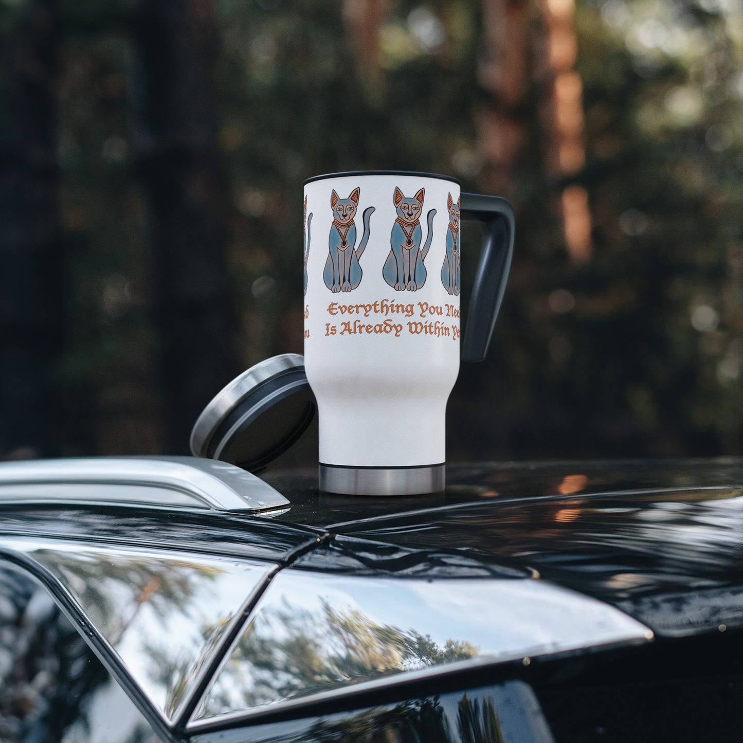 Egyptian Cat Inspirational Self Motivating Travel Mug  ' Stanley '