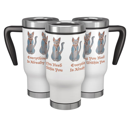 Egyptian Cat Inspirational Self Motivating Travel Mug  ' Stanley '
