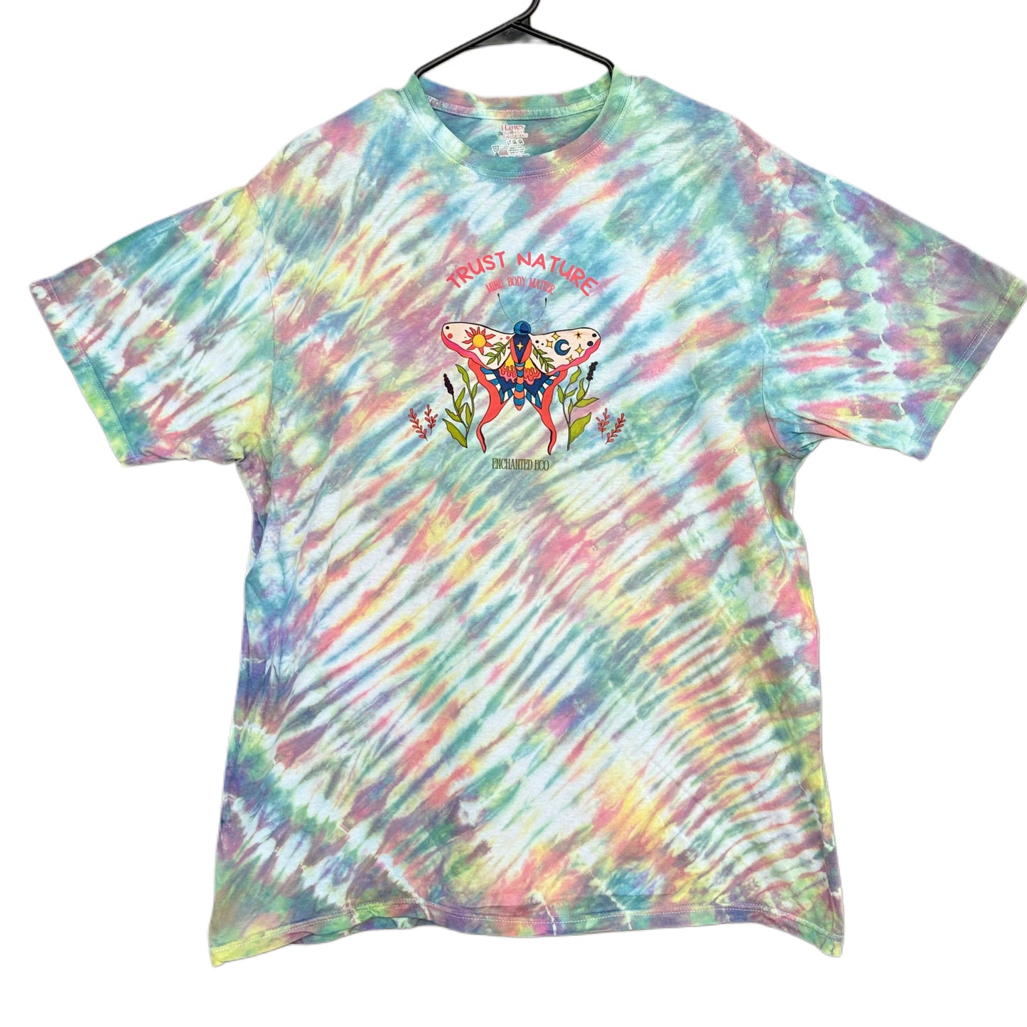 Celestial Moth ‘Trust Nature’ Pastel Tee - Large T-Shirt