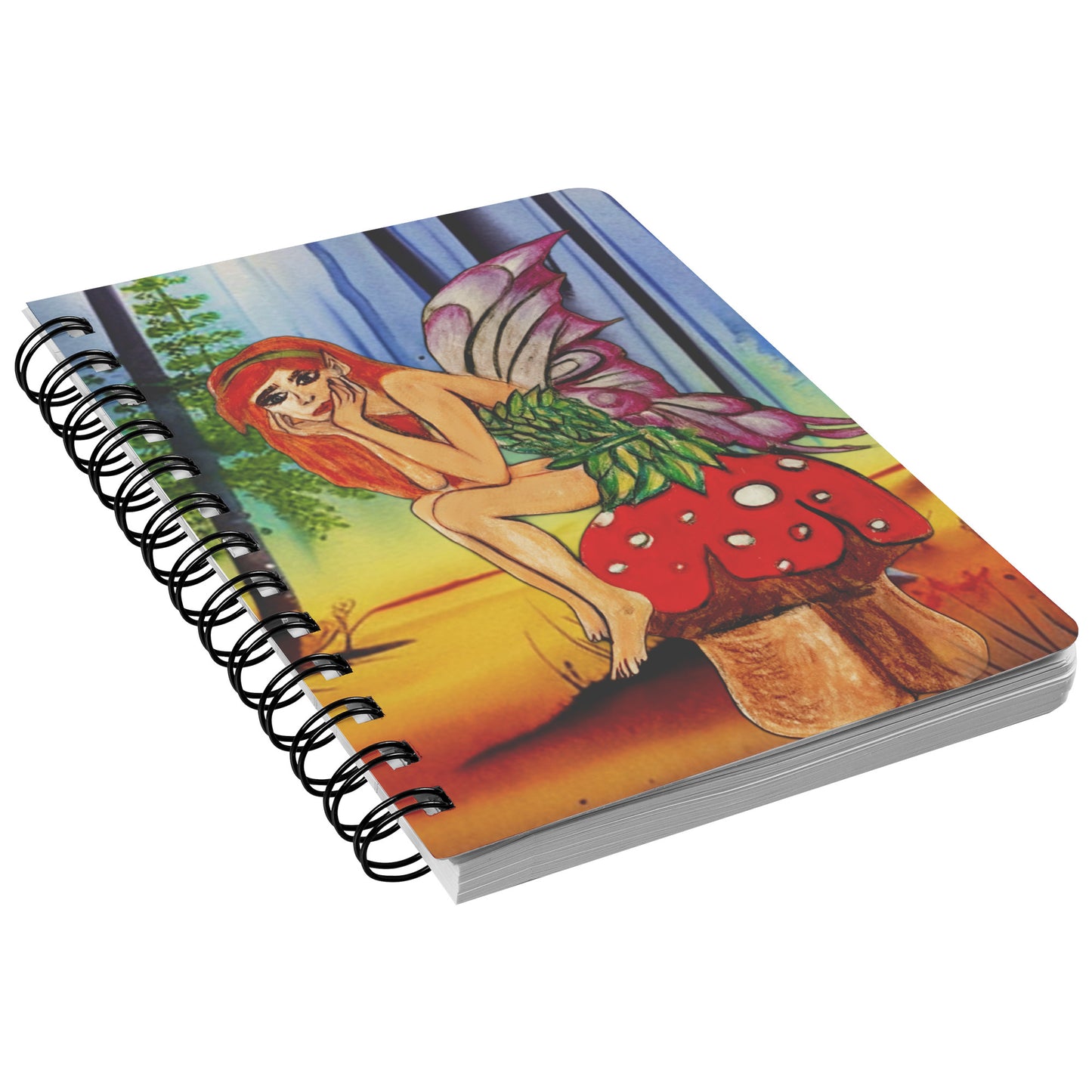Fairy on a Mushroom Advice From A Tree Spiral Notebook Journal