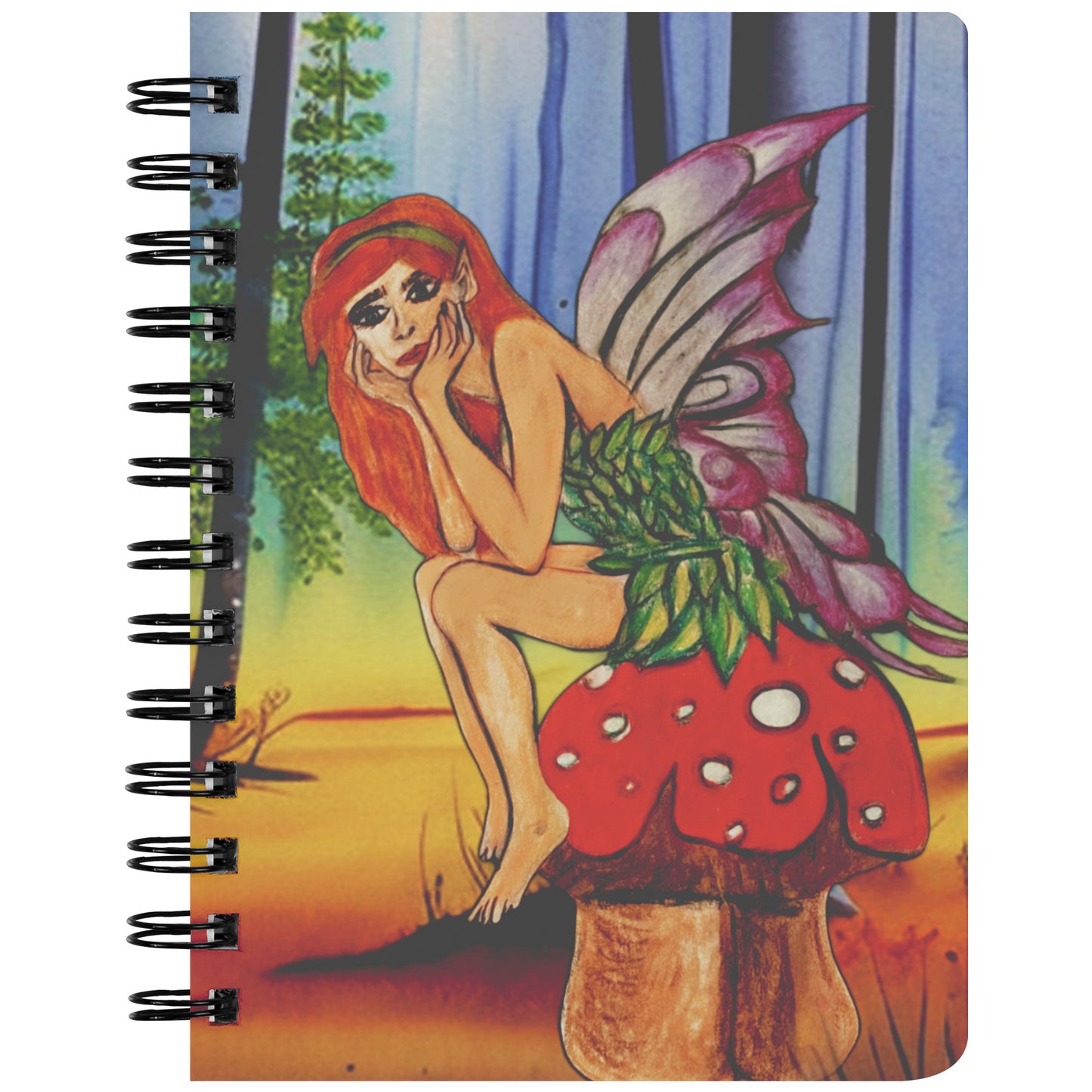Fairy on a Mushroom Advice From A Tree Spiral Notebook Journal