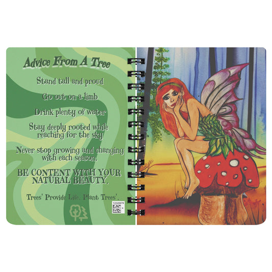 Fairy on a Mushroom Advice From A Tree Spiral Notebook Journal