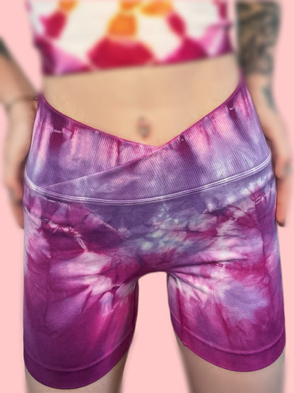 Purple Geode Biker Shorts