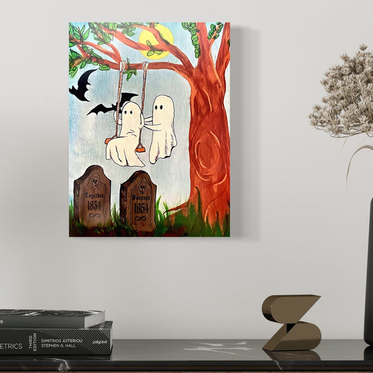 Swinging in the Graveyard Ghost Soulmates' Together Forever Poster Wall Decor