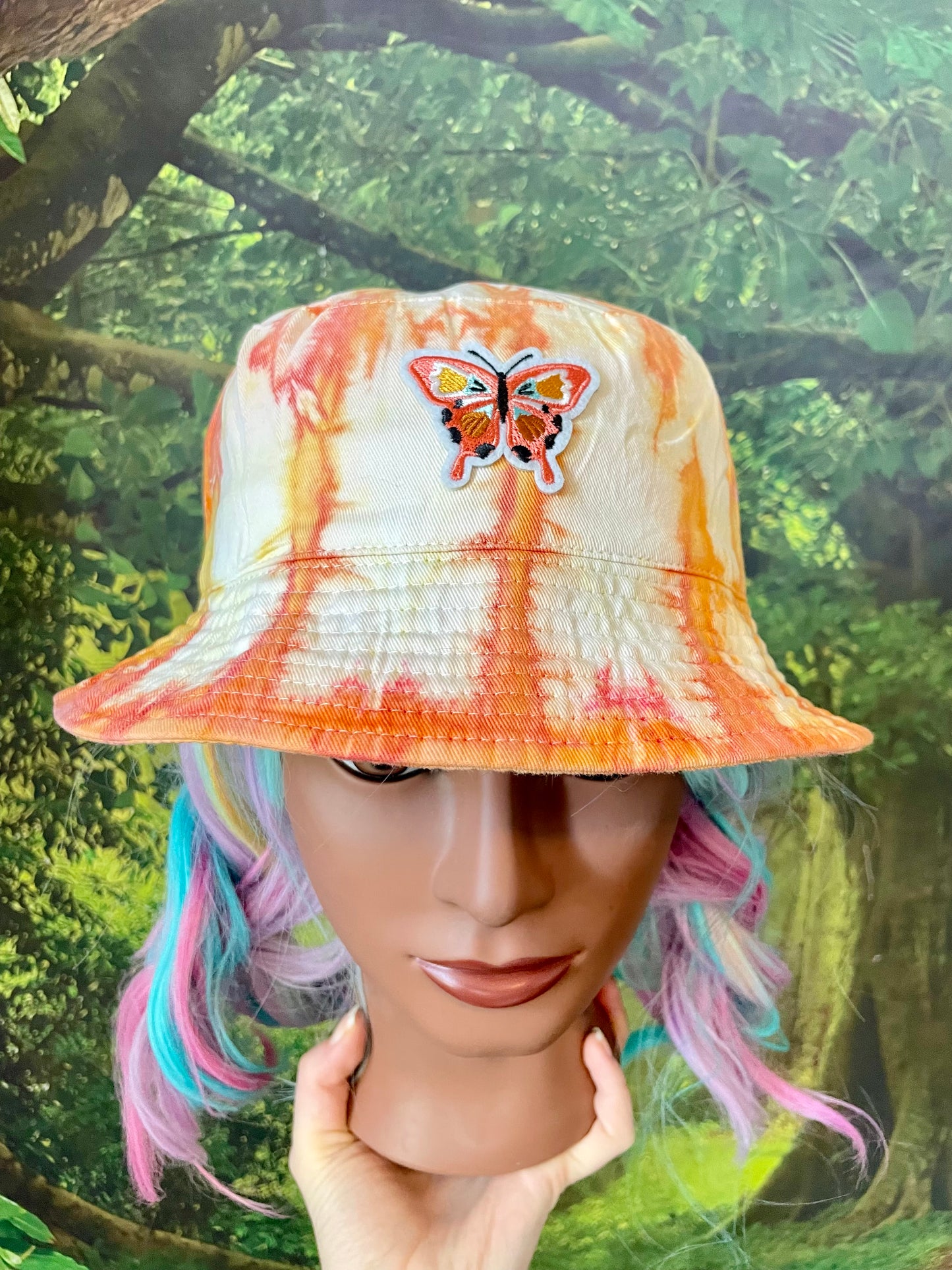 Orange & Yellow Butterfly Bucket Hat