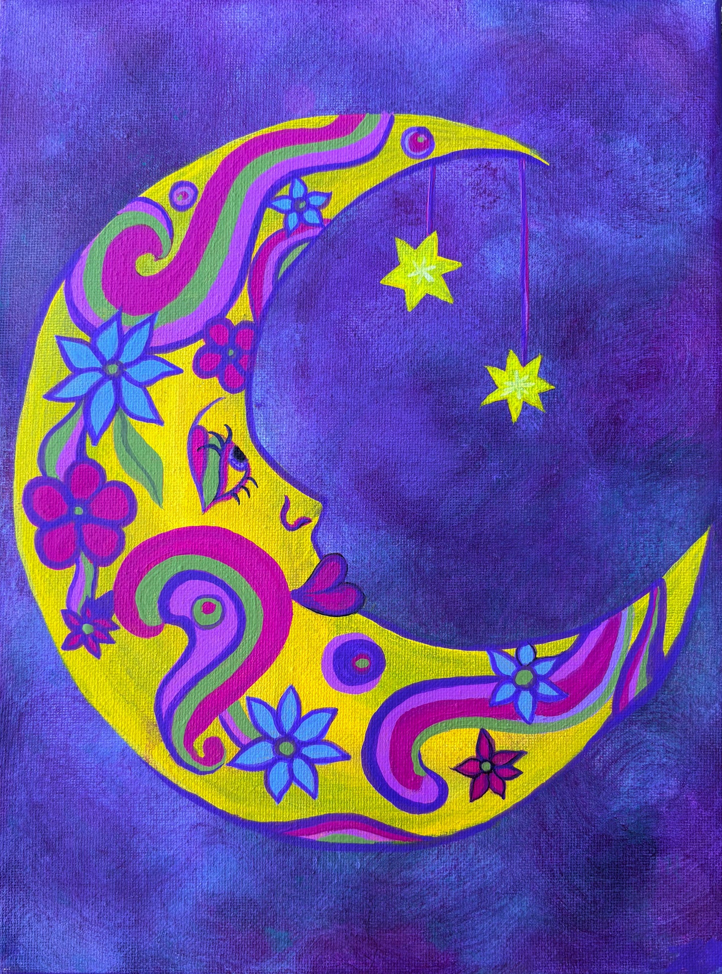 "Midnight Muse" Original Acrylic Painting On Canvas By Kourtney Patterson