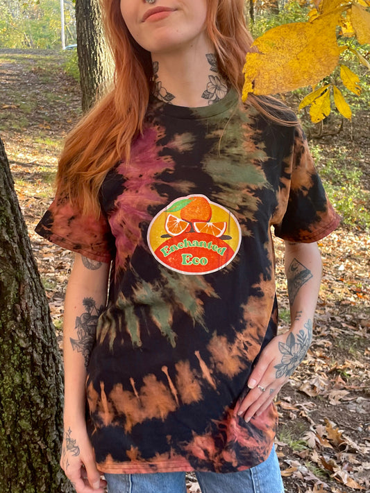 Oranges' Sticker Enchanted Eco Reverse Tie-Dye T-Shirt