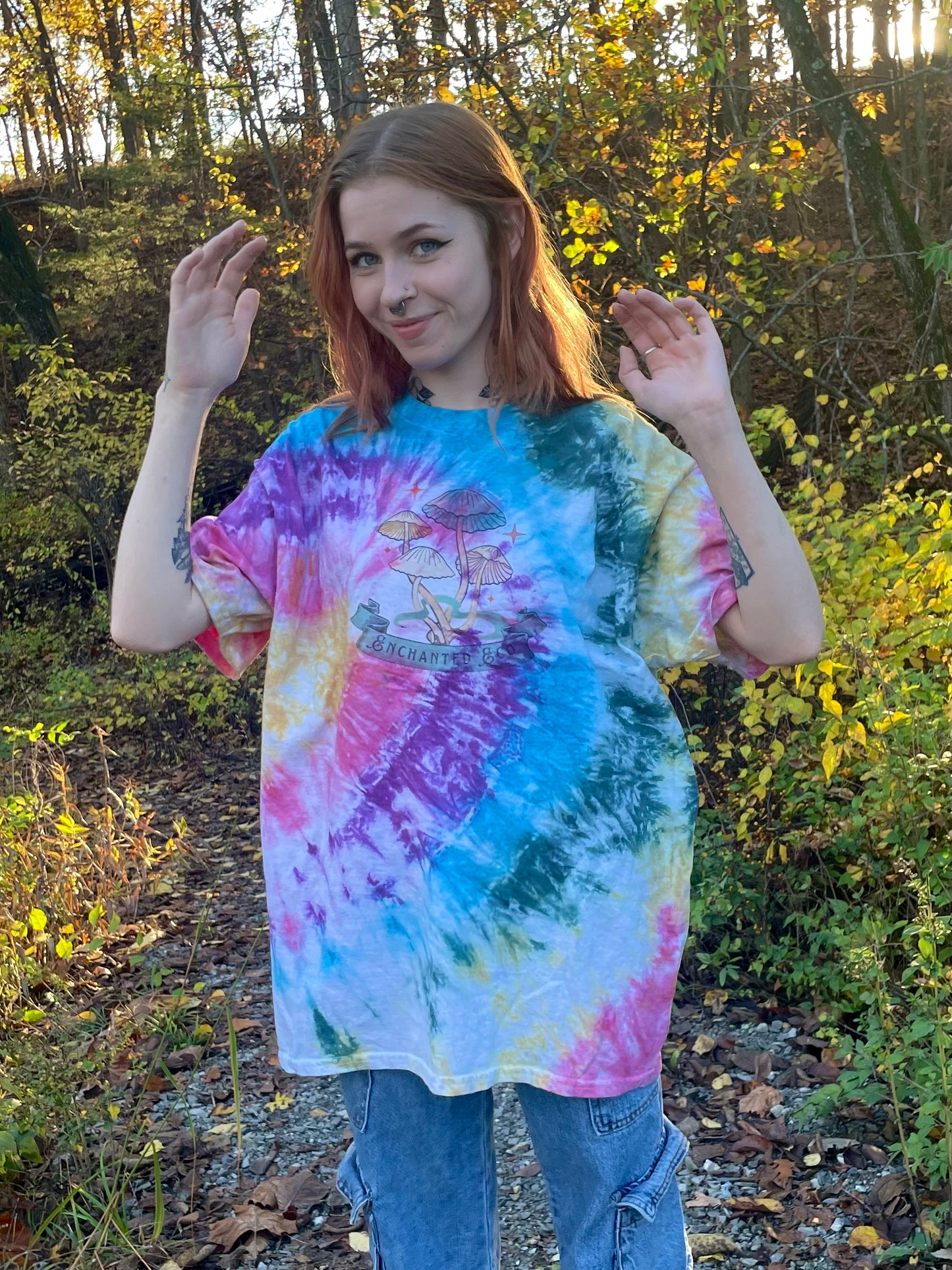 Enchanted Eco Mushrooms Tie-Dye T-Shirt