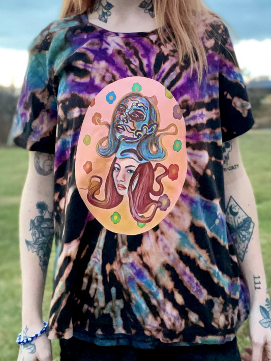 Cosmic Duality Balance Tie Dye T-Shirt Womens XL