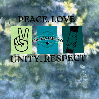 Peace, Love, Unity, Respect Ice Dye Tee T-Shirt