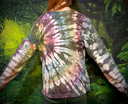 'Change Within, Change Around' Long Sleeve Rainbow Tie Dye Tee T-Shirt