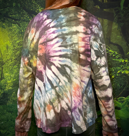 'Change Within, Change Around' Long Sleeve Rainbow Tie Dye Tee T-Shirt