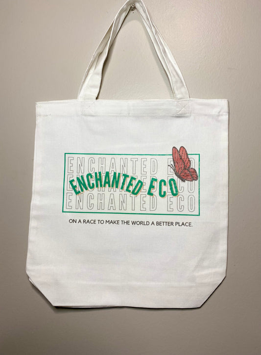 Enchanted Eco Butterfly White Tote bag