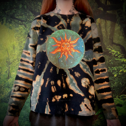 Celestial Sun Reverse Tie Dye Sweatshirt Small