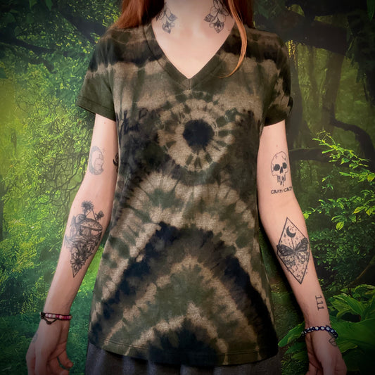 Earth Tones Reverse Tie Dye T-Shirt Medium Womens'