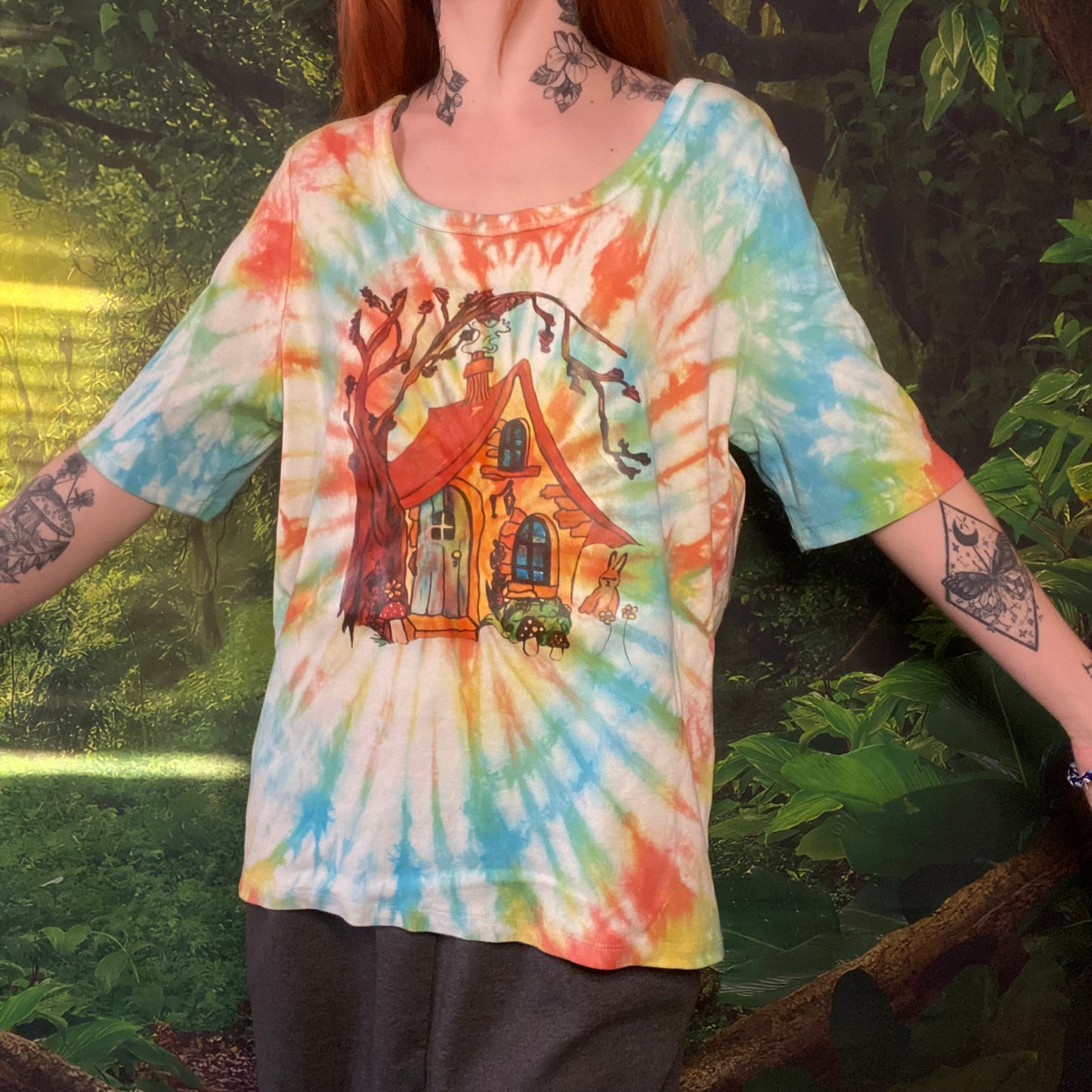 Cottage House Womens' XL Tie Dye T-Shirt Tee