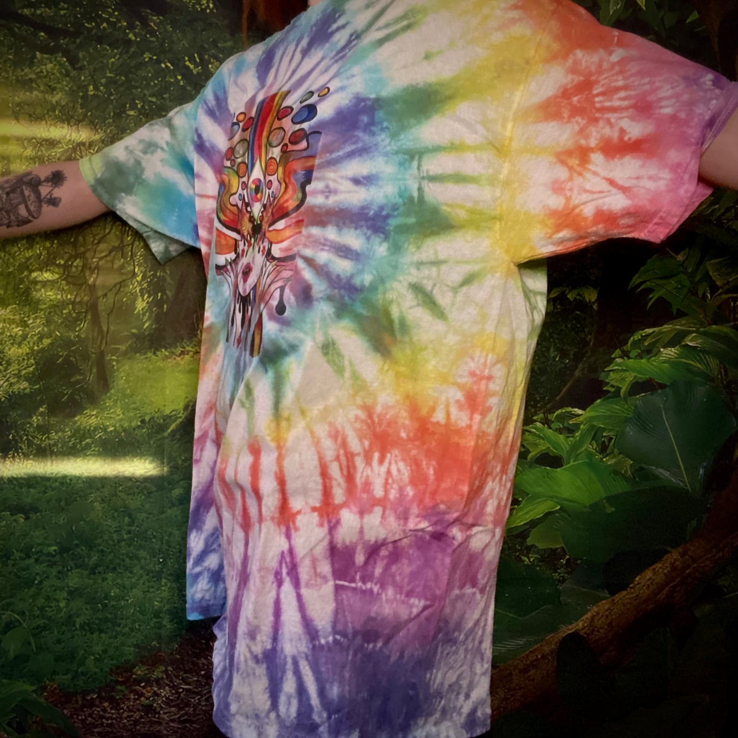 'Kaleidoscope Dreams' XL Rainbow Tie Dye T-Shirt Tee