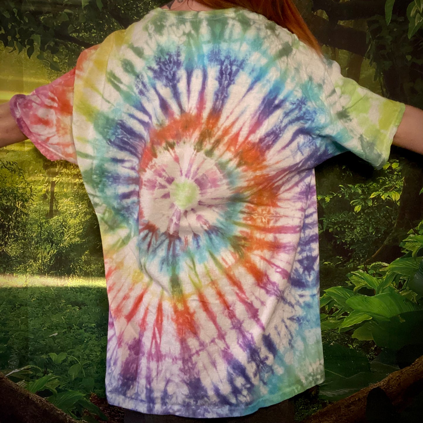 'Kaleidoscope Dreams' XL Rainbow Tie Dye T-Shirt Tee