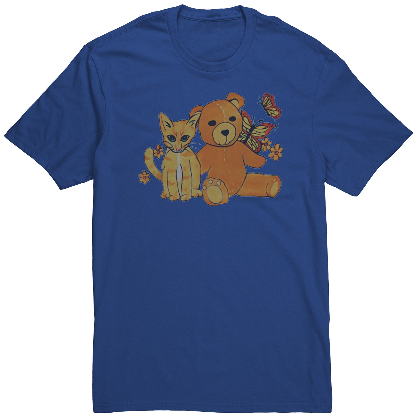 Kitten and Teddy Bear with Butterflies Tee T-Shirt