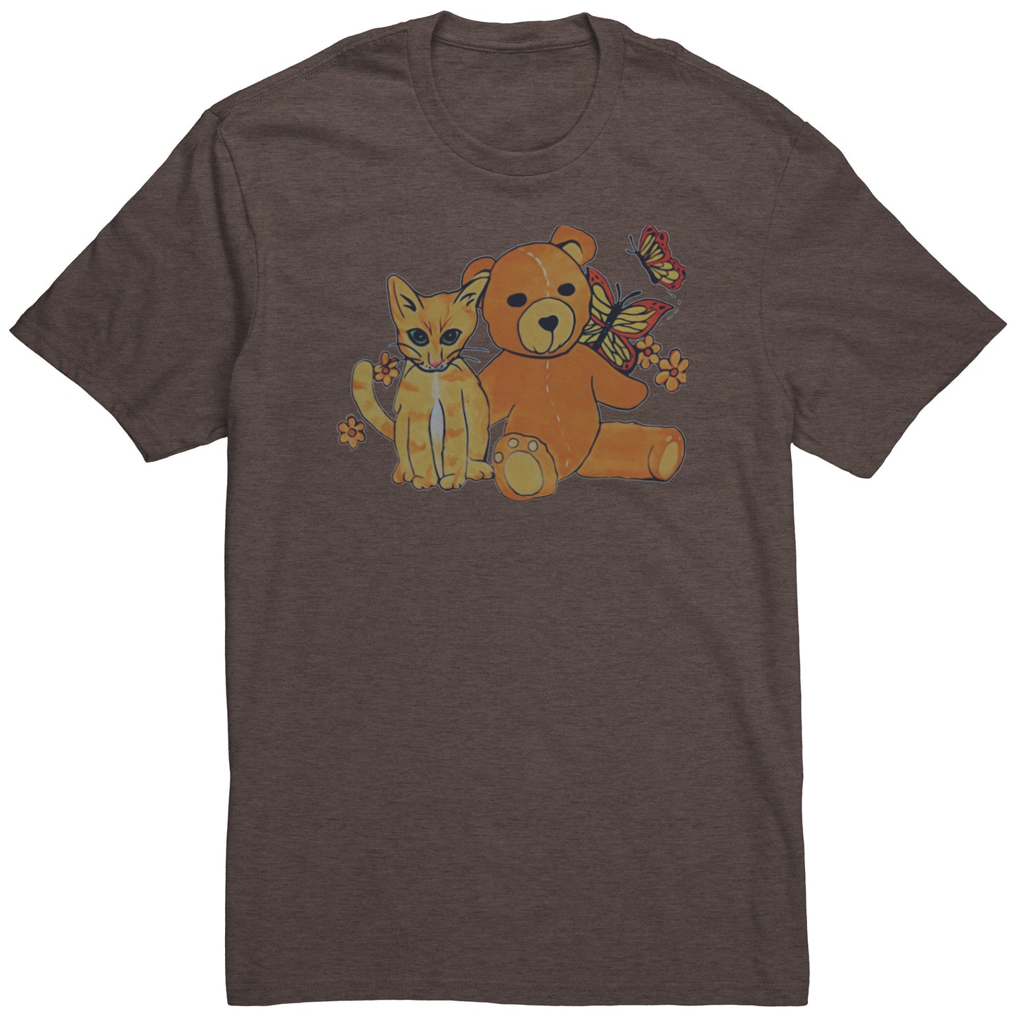 Kitten and Teddy Bear with Butterflies Tee T-Shirt