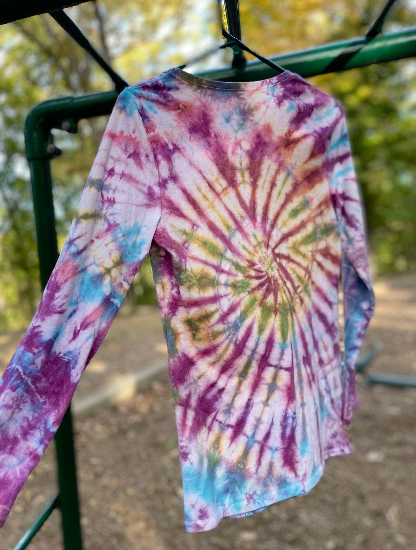 Long Sleeve Oranges Sticker Enchanted Eco Tie-Dye T-Shirt