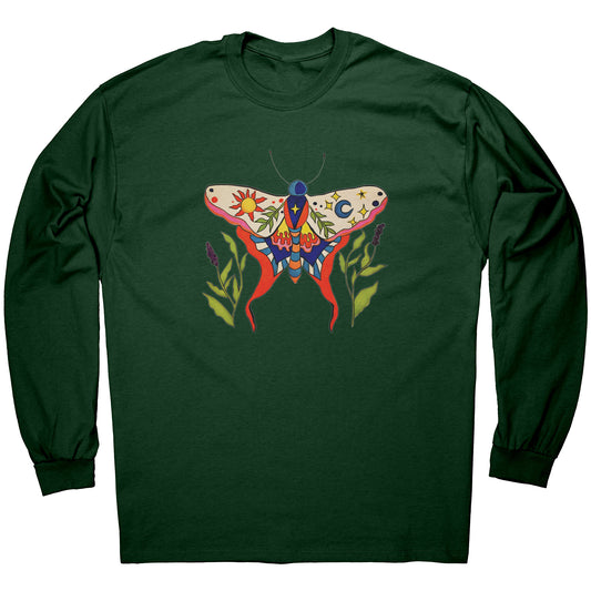 Luminous Balance Celestial Moth Long Sleeve Tee T-Shirt