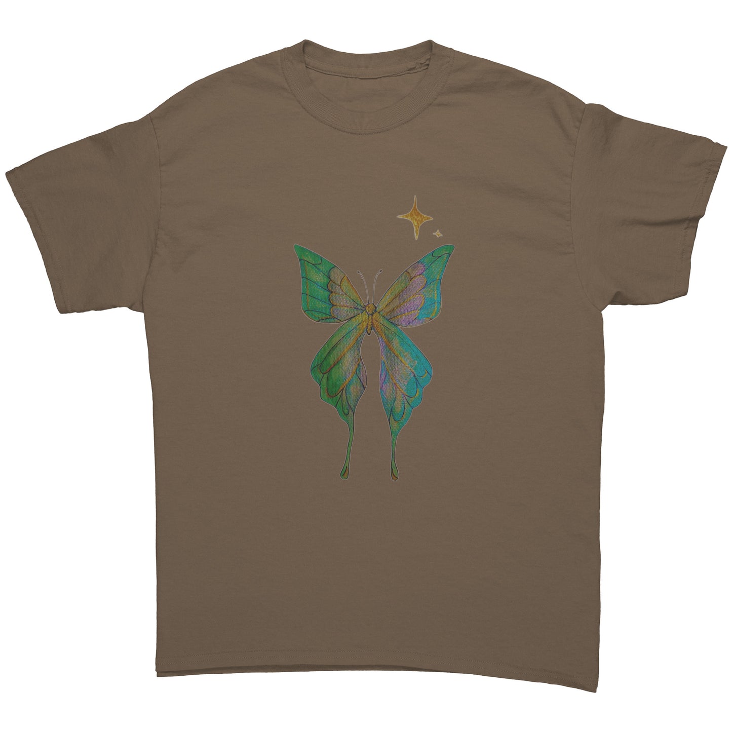 “Cosmic Glow” Metallic Butterfly T-Shirt