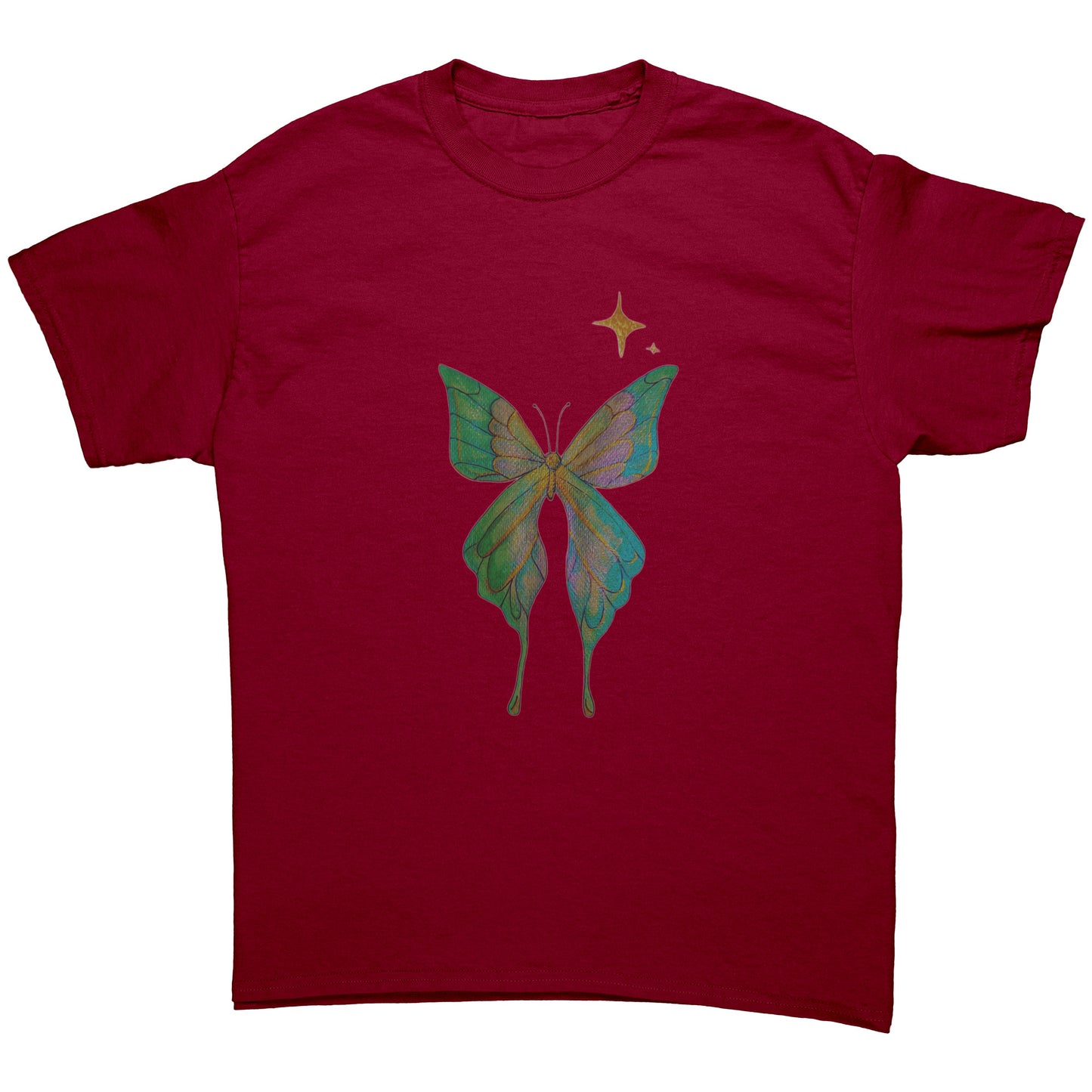 “Cosmic Glow” Metallic Butterfly T-Shirt