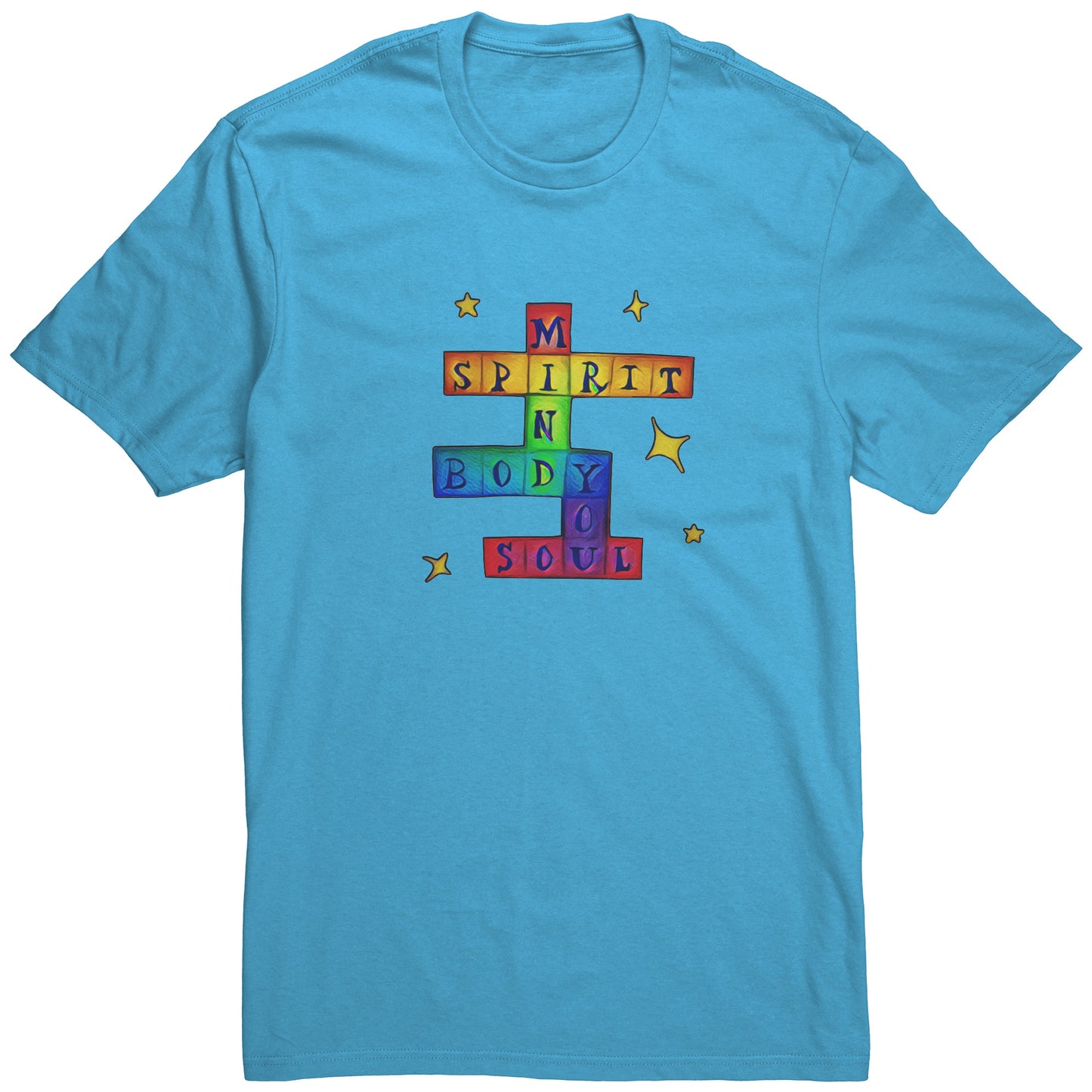 Mind Body Spirit Soul YOU Colorful Crossword Tee T-Shirt