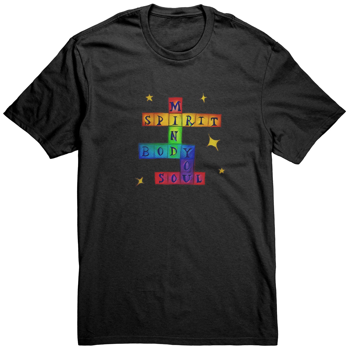 Mind Body Spirit Soul YOU Colorful Crossword Tee T-Shirt