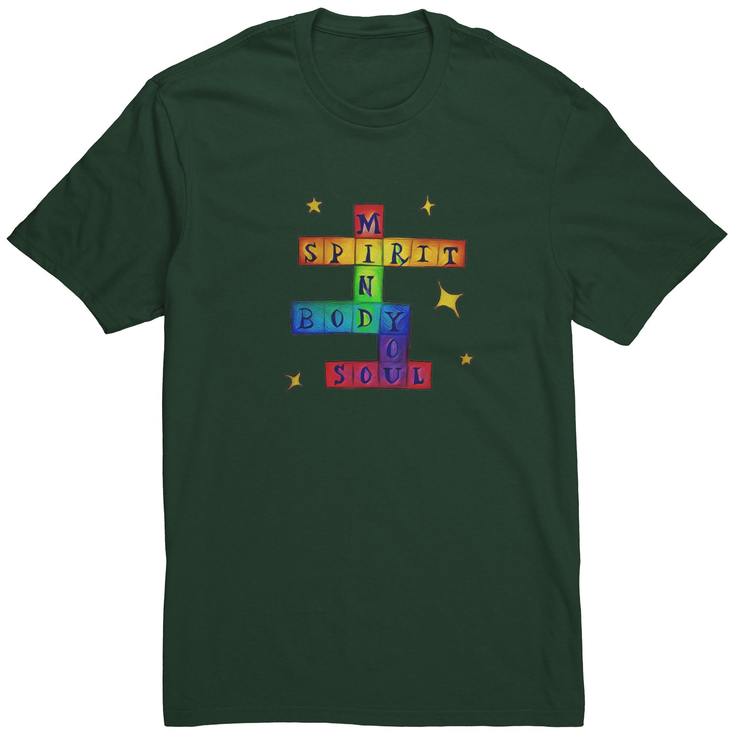 Mind Body Spirit Soul YOU Colorful Crossword Tee T-Shirt