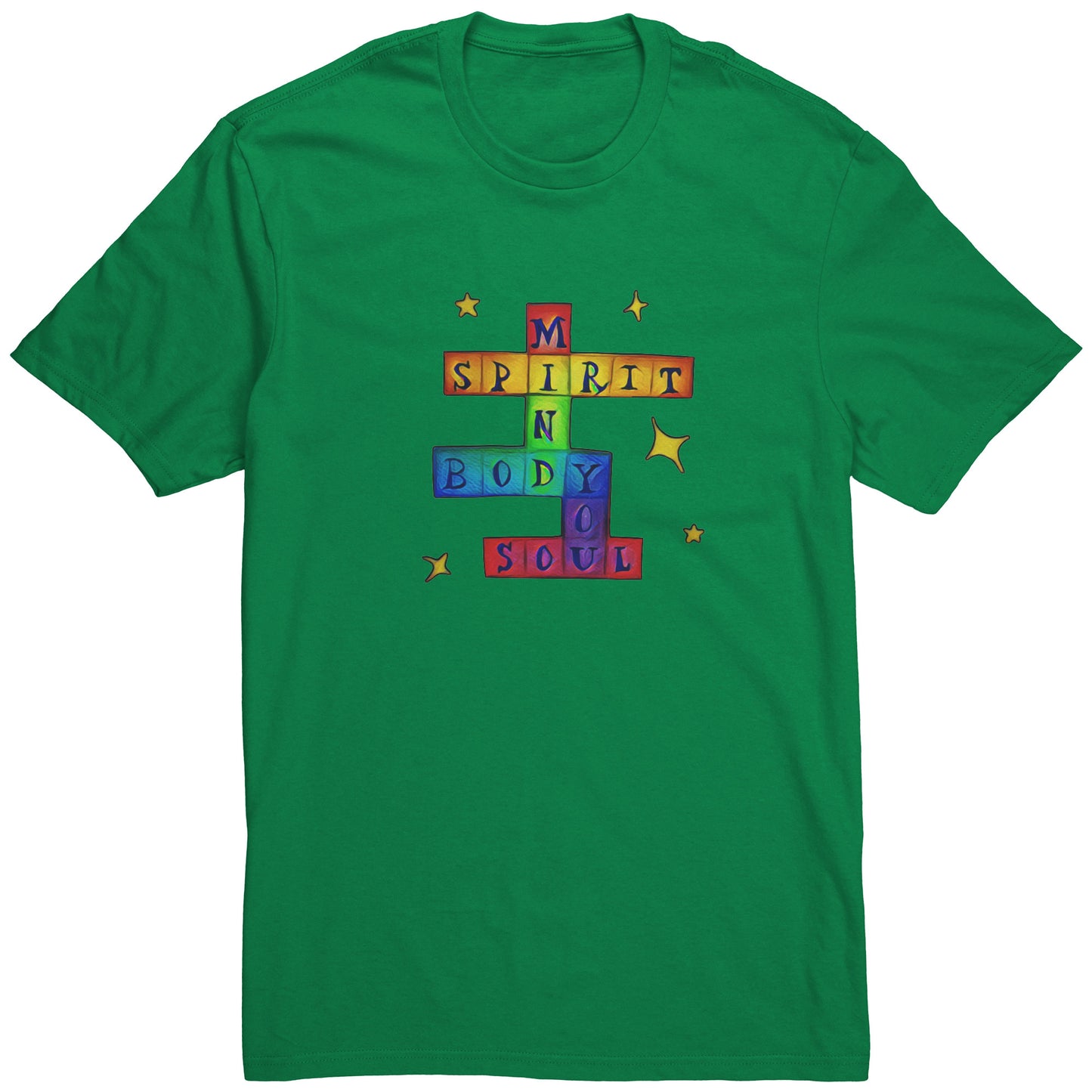 Mind Body Spirit Soul YOU Colorful Crossword Tee T-Shirt