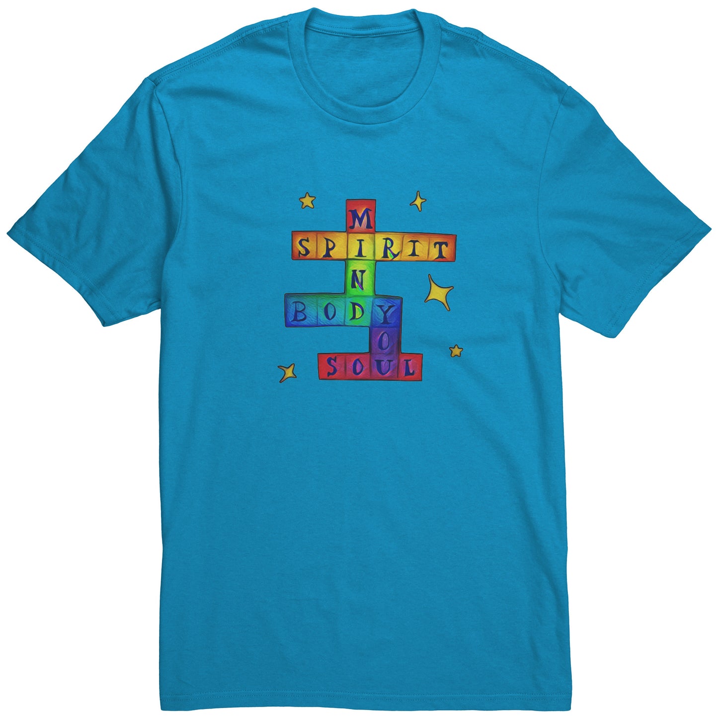 Mind Body Spirit Soul YOU Colorful Crossword Tee T-Shirt