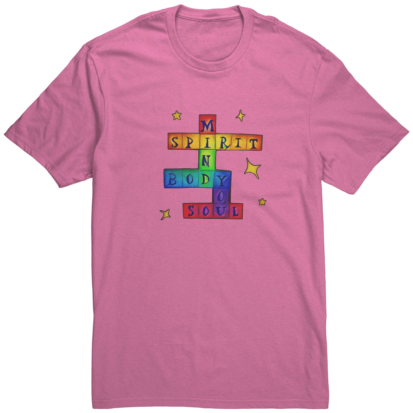 Mind Body Spirit Soul YOU Colorful Crossword Tee T-Shirt