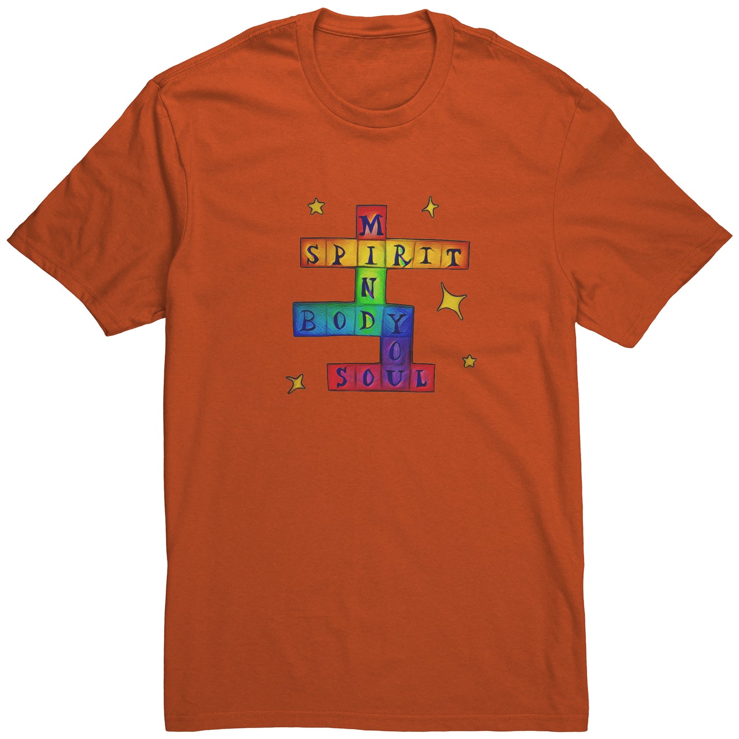 Mind Body Spirit Soul YOU Colorful Crossword Tee T-Shirt
