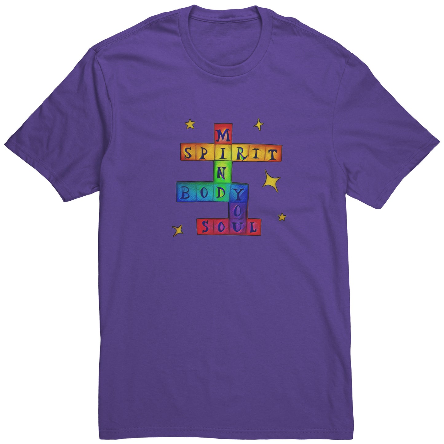Mind Body Spirit Soul YOU Colorful Crossword Tee T-Shirt