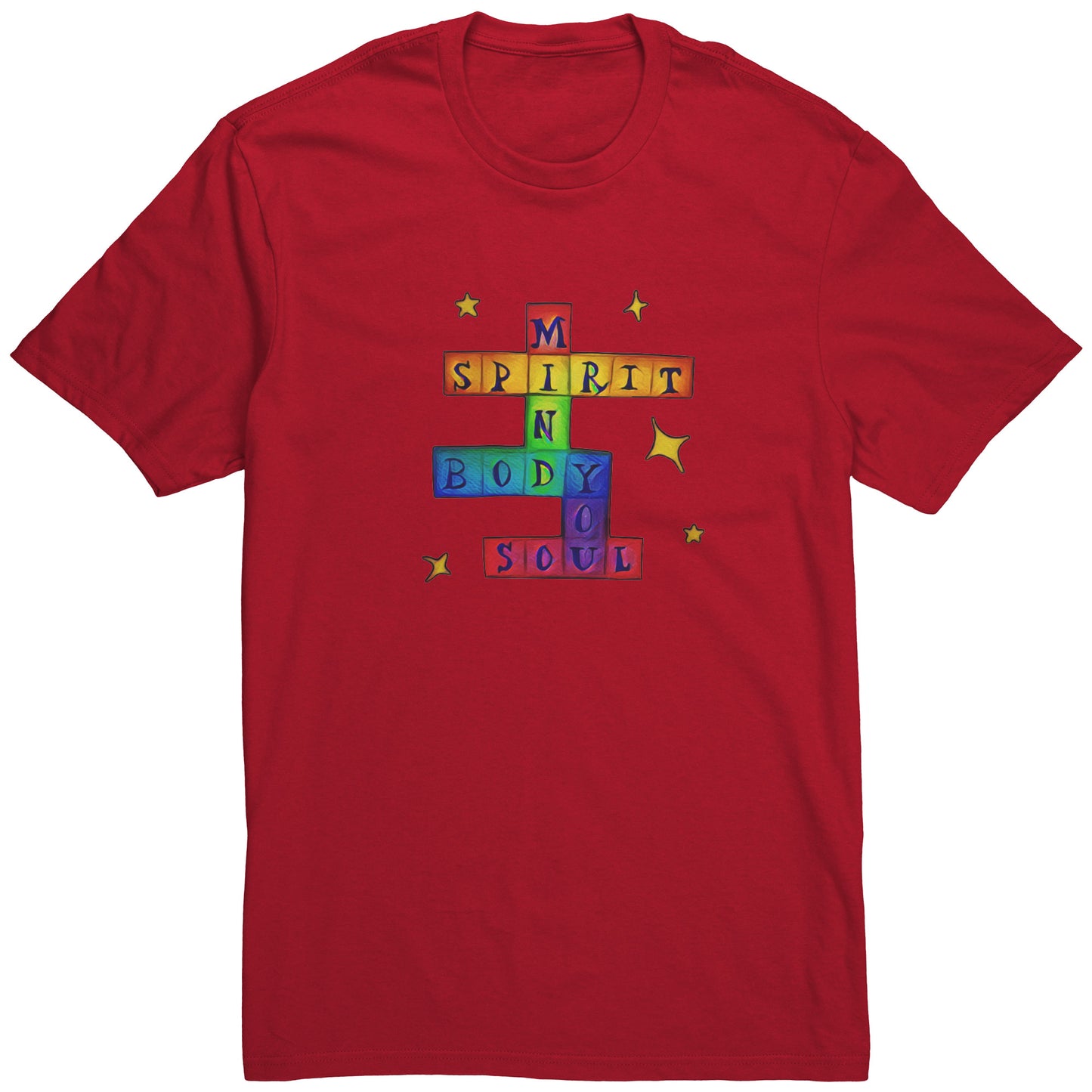 Mind Body Spirit Soul YOU Colorful Crossword Tee T-Shirt