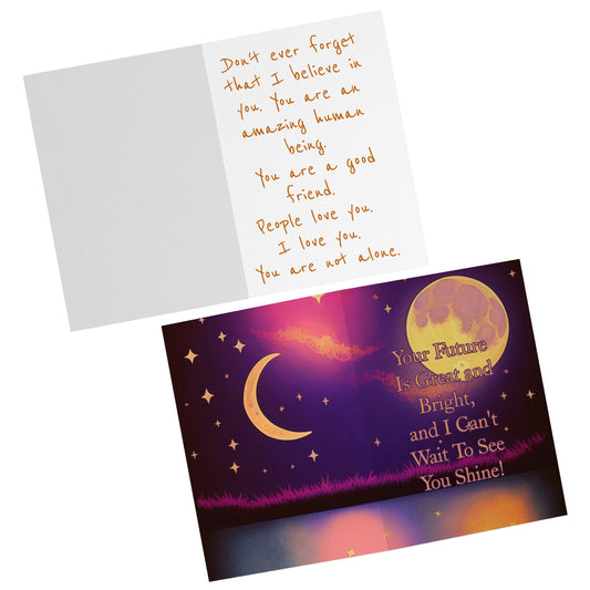Moon and Sun Motivational Card Grateful Greeting Letter Gift